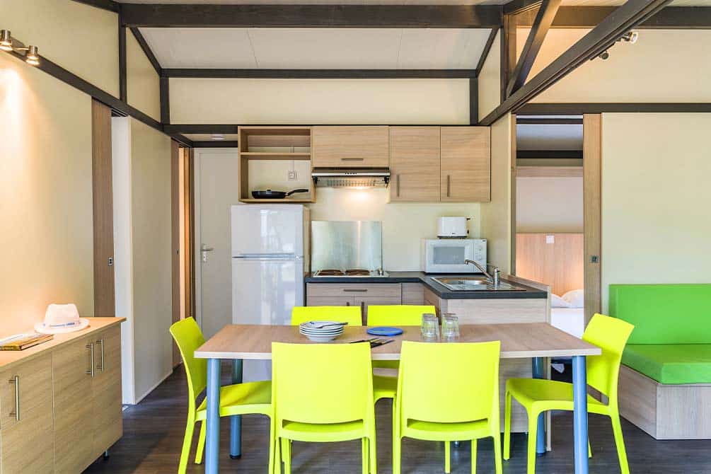 la cuisine du mobilehome au camping azureva de sigean 