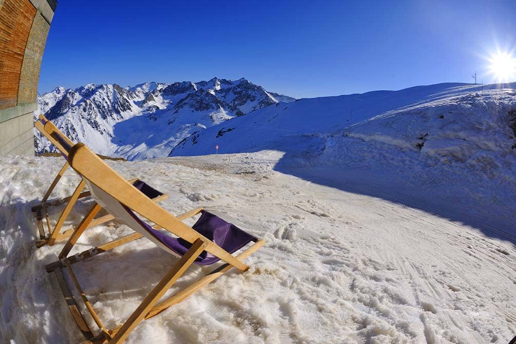le solarium en hiver de la location de vacances azureva a la mongie 