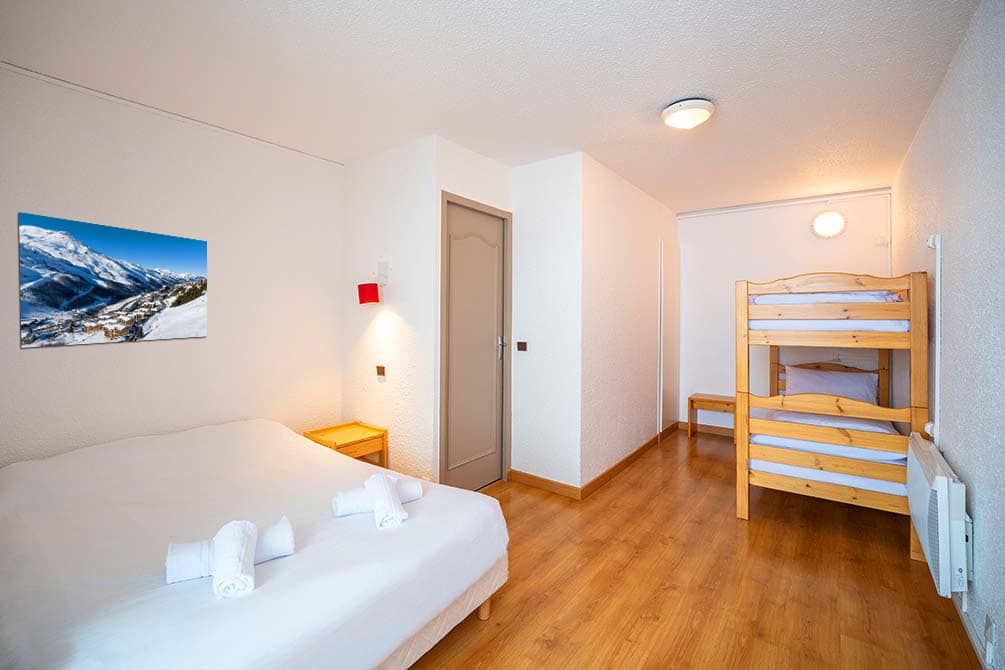 vos chambres dans la residence de vacances aux menuires 
